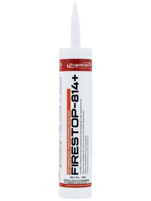 Firestop-814+ Elastomeric Intumescent Firestop Sealant – tested to ASTM-E814 for through-penetrations in hourly-rated assemblies.