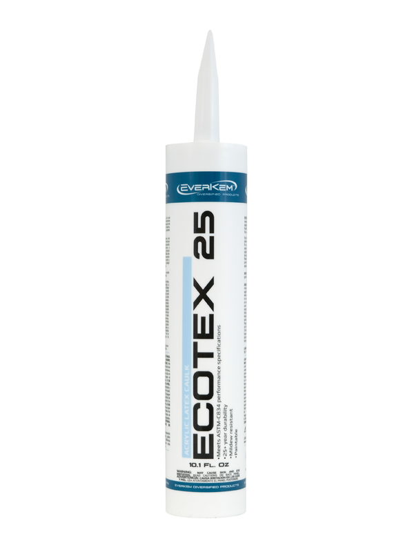 EcoTex 25 Acrylic Latex Caulk is an economical caulking material that can be used in interior and exterior applications.