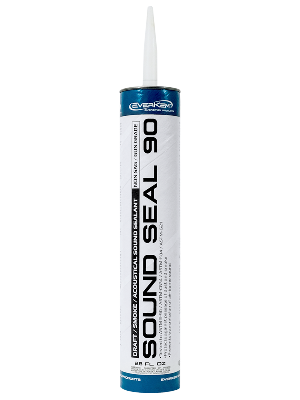 Sound Seal 90 Acoustical Draft, smoke, and sound sealant is a latex-based sealing compound and is a component in construction assemblies to achieve and maintain the required STC rating.
