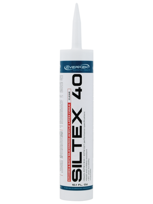 SilTex40 Siliconized Acrylic Latex Caulk offers excellent adhesion to most building materials, and provides a durable, 40+ year bond. Paintable, and mildew resistant.
