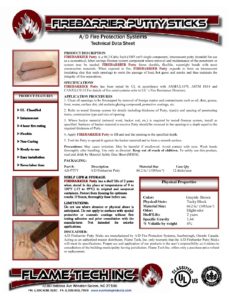 Intumescent Putty Sticks Technical Data Sheet Revised 9.2011 pdf