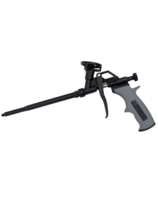 Pro series foam gun with adjustable flow control, extension tubes, disposable tips, and comfort grip handle.