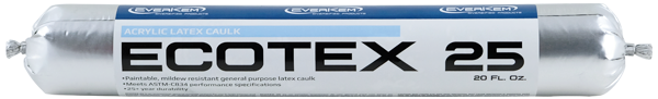 EcoTex 25 Acrylic Latex Caulk in sausage tube foil pack