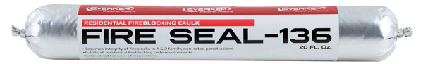 Fire Seal-136 Residential, Single-Family Fireblocking Caulk Sealant in sausage tube foil pack