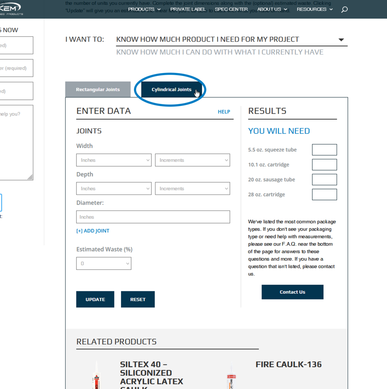 Caulk Yield Calculator Guide Everkem Diversified Products